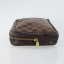 LOUIS VUITTON Damier Ebene Trousse Toilette25 Clutch Bag N47624 LV Auth 142642-5