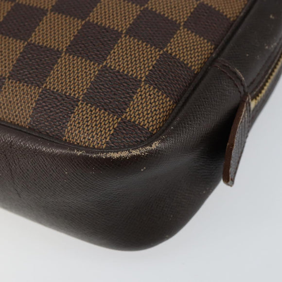 LOUIS VUITTON Damier Ebene Trousse Toilette25 Clutch Bag N47624 LV Auth 142642