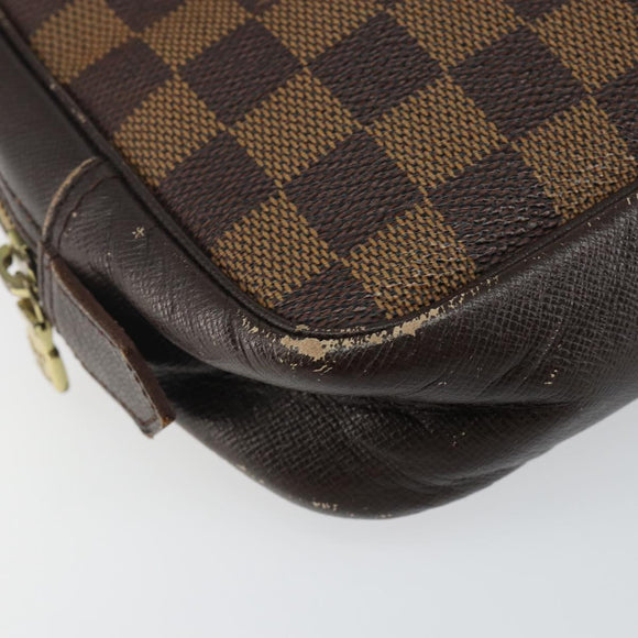 LOUIS VUITTON Damier Ebene Trousse Toilette25 Clutch Bag N47624 LV Auth 142642