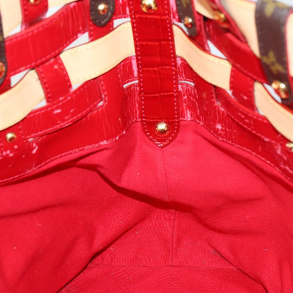 LOUIS VUITTON Monogram Ruby Sarina MM Tote Bag Red M95611 LV Auth 136007