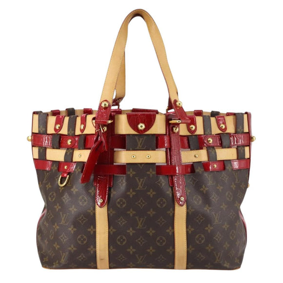 LOUIS VUITTON Monogram Ruby Sarina MM Tote Bag Red M95611 LV Auth 136007
