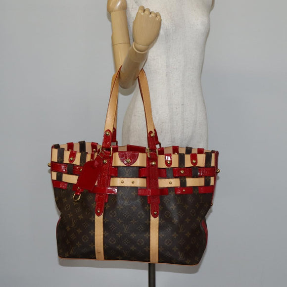 LOUIS VUITTON Monogram Ruby Sarina MM Tote Bag Red M95611 LV Auth 136007