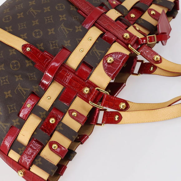 LOUIS VUITTON Monogram Ruby Sarina MM Tote Bag Red M95611 LV Auth 136007