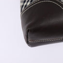 BURBERRY Nova Check Blue Label Shoulder Bag Nylon Gray Silver Auth 142647-12