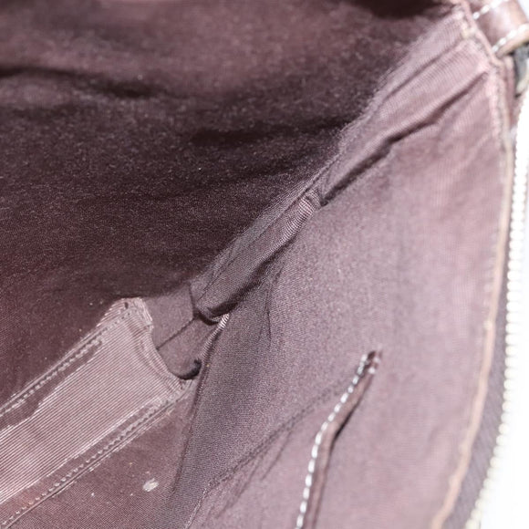 BURBERRY Nova Check Blue Label Shoulder Bag Nylon Gray Silver Auth 142647