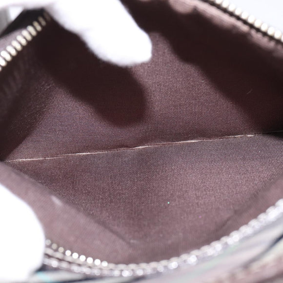 BURBERRY Nova Check Blue Label Shoulder Bag Nylon Gray Silver Auth 142647