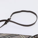 BURBERRY Nova Check Blue Label Shoulder Bag Nylon Gray Silver Auth 142647-8