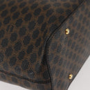 CELINE Macadam Canvas Shoulder Bag PVC Leather Black Gold Auth 142649-10