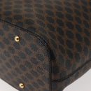 CELINE Macadam Canvas Shoulder Bag PVC Leather Black Gold Auth 142649-15