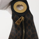 CELINE Macadam Canvas Shoulder Bag PVC Leather Black Gold Auth 142649-15