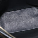 CELINE Macadam Canvas Shoulder Bag PVC Leather Black Gold Auth 142649-17