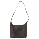 CELINE Macadam Canvas Shoulder Bag PVC Leather Black Gold Auth 142649-2