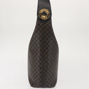 CELINE Macadam Canvas Shoulder Bag PVC Leather Black Gold Auth 142649-5