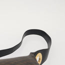 CELINE Macadam Canvas Shoulder Bag PVC Leather Black Gold Auth 142649-14