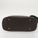 CELINE Macadam Canvas Shoulder Bag PVC Leather Black Gold Auth 142649-9