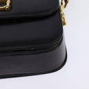 CELINE Horse Carriage Shoulder Bag Leather Black Gold Auth 142650-11