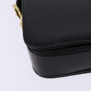 CELINE Horse Carriage Shoulder Bag Leather Black Gold Auth 142650-12