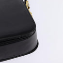 CELINE Horse Carriage Shoulder Bag Leather Black Gold Auth 142650-13