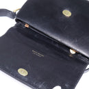 CELINE Horse Carriage Shoulder Bag Leather Black Gold Auth 142650-15