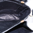 CELINE Horse Carriage Shoulder Bag Leather Black Gold Auth 142650-18