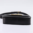 CELINE Horse Carriage Shoulder Bag Leather Black Gold Auth 142650-9