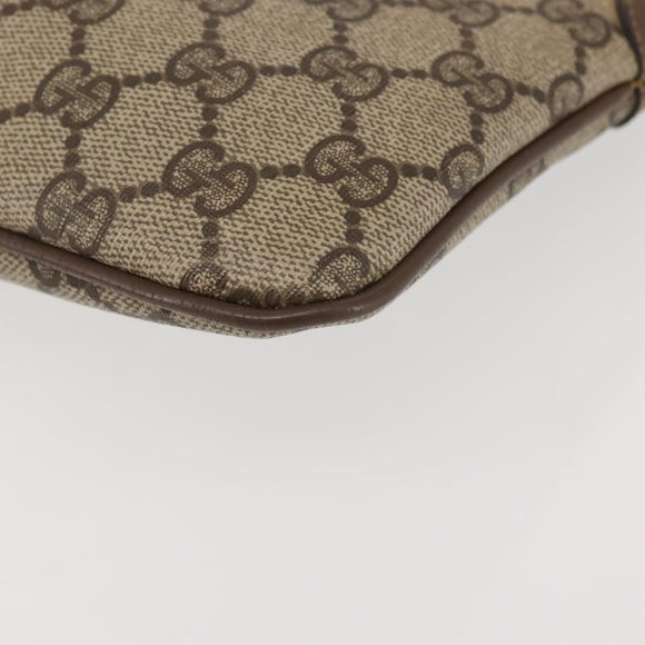 GUCCI GG Supreme Web Sherry Line Bag PVC Beige Gold 904 02 047 Auth 142652