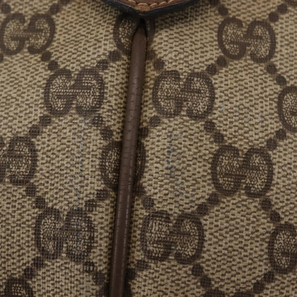 GUCCI GG Supreme Web Sherry Line Bag PVC Beige Gold 904 02 047 Auth 142652