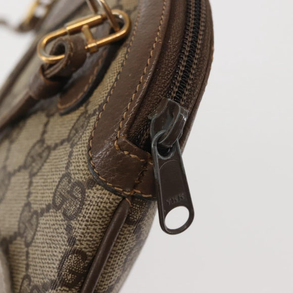 GUCCI GG Supreme Web Sherry Line Bag PVC Beige Gold 904 02 047 Auth 142652