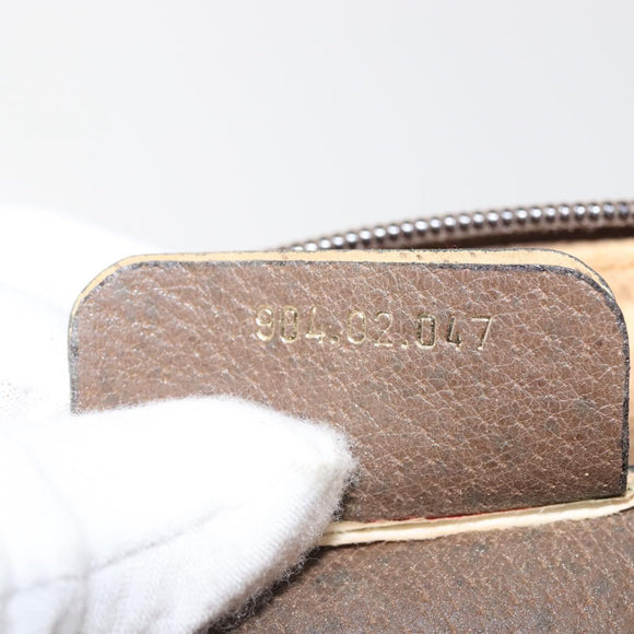 GUCCI GG Supreme Web Sherry Line Bag PVC Beige Gold 904 02 047 Auth 142652