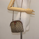 GUCCI GG Supreme Web Sherry Line Bag PVC Beige Gold 904 02 047 Auth 142652-22