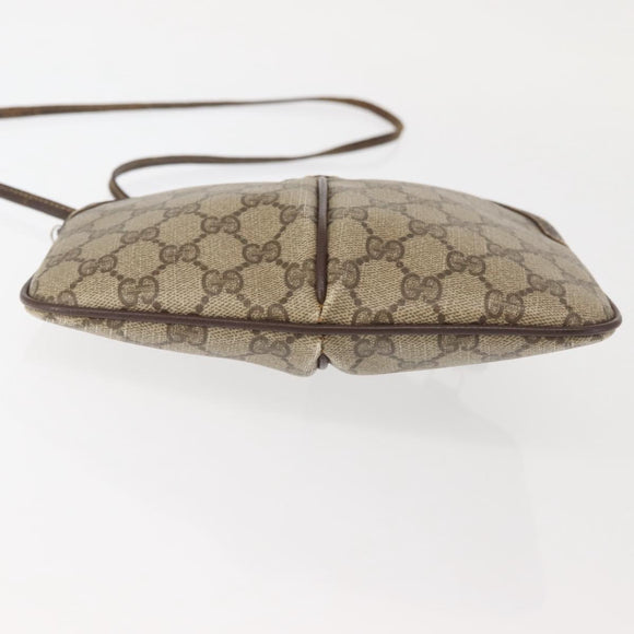 GUCCI GG Supreme Web Sherry Line Bag PVC Beige Gold 904 02 047 Auth 142653