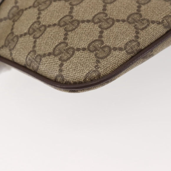 GUCCI GG Supreme Web Sherry Line Bag PVC Beige Gold 904 02 047 Auth 142653