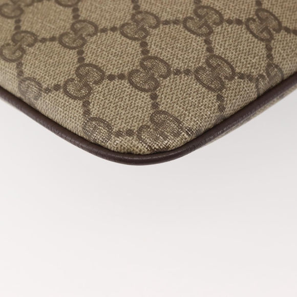 GUCCI GG Supreme Web Sherry Line Bag PVC Beige Gold 904 02 047 Auth 142653