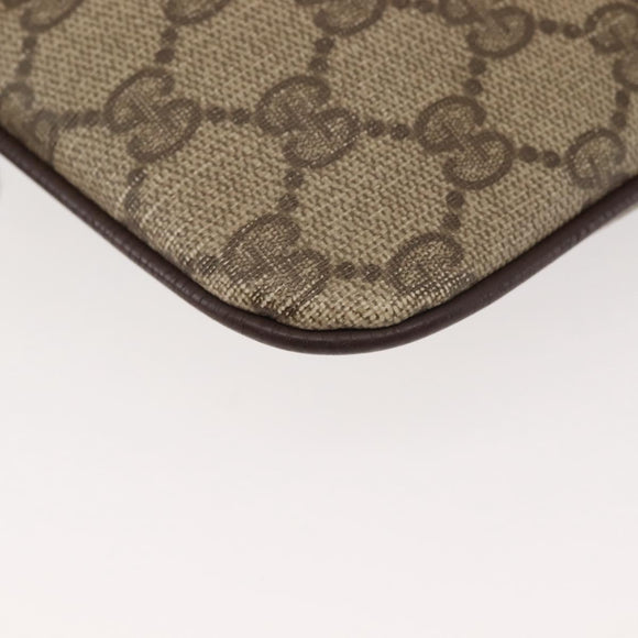 GUCCI GG Supreme Web Sherry Line Bag PVC Beige Gold 904 02 047 Auth 142653