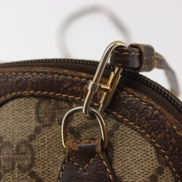 GUCCI GG Supreme Web Sherry Line Bag PVC Beige Gold 904 02 047 Auth 142653