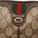 GUCCI GG Supreme Web Sherry Line Bag PVC Beige Gold 904 02 047 Auth 142653-17