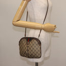 GUCCI GG Supreme Web Sherry Line Bag PVC Beige Gold 904 02 047 Auth 142653-24