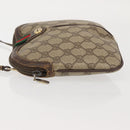 GUCCI GG Supreme Web Sherry Line Bag PVC Beige Gold 904 02 047 Auth 142653-6