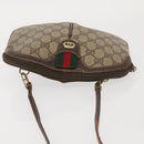 GUCCI GG Supreme Web Sherry Line Bag PVC Beige Gold 904 02 047 Auth 142653-7