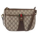 GUCCI GG Supreme Web Sherry Line Bag PVC Beige Gold 001.123.6177 Auth 142654-1