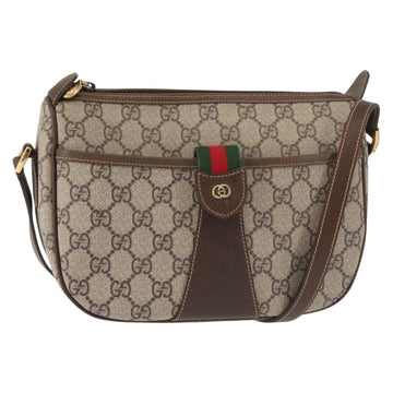 GUCCI GG Supreme Web Sherry Line Bag PVC Beige Gold 001.123.6177 Auth 142654