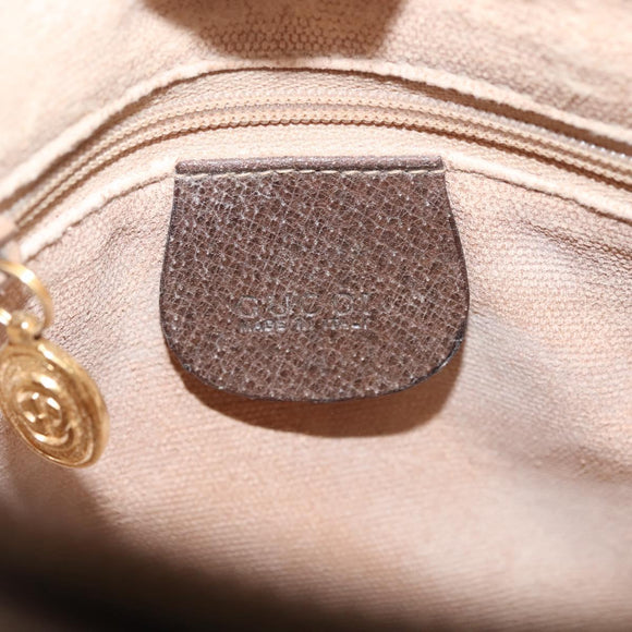 GUCCI GG Supreme Web Sherry Line Bag PVC Beige Gold 001.123.6177 Auth 142654