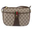 GUCCI GG Supreme Web Sherry Line Bag PVC Beige Gold 001.123.6177 Auth 142654-2