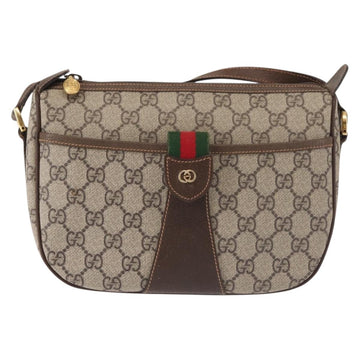 GUCCI GG Supreme Web Sherry Line Bag PVC Beige Gold 001.123.6177 Auth 142654 - 0