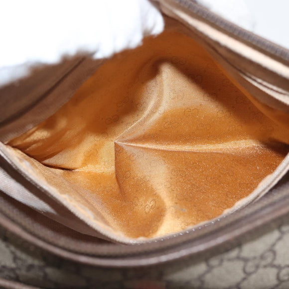 GUCCI GG Supreme Web Sherry Line Bag PVC Beige Gold 001.123.6177 Auth 142654