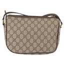 GUCCI GG Supreme Web Sherry Line Bag PVC Beige Gold 001.123.6177 Auth 142654-3