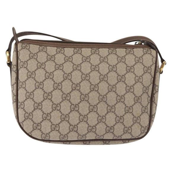GUCCI GG Supreme Web Sherry Line Bag PVC Beige Gold 001.123.6177 Auth 142654