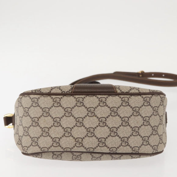 GUCCI GG Supreme Web Sherry Line Bag PVC Beige Gold 001.123.6177 Auth 142654