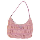 PRADA Shoulder Bag Nylon Pink Silver Auth 142659-1