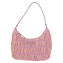 PRADA Shoulder Bag Nylon Pink Silver Auth 142659-13